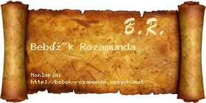 Bebők Rozamunda névjegykártya